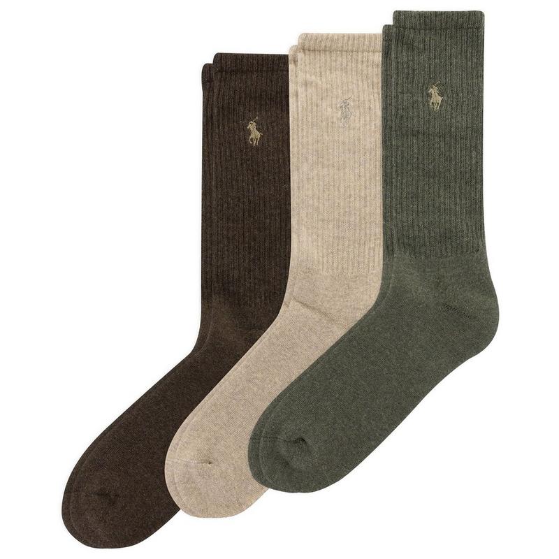 Polo Ralph Lauren Chaussettes mi-mollet en m&eacute;lange de coton pour hommes (paquet de 3)