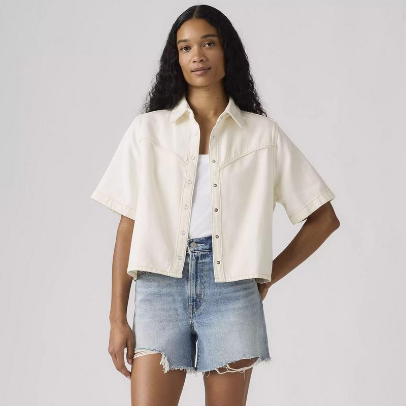 Levi's Chemise &agrave; manches courtes en denim Logan pour femmes