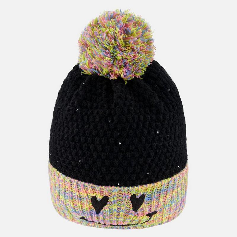 Deux Par Deux Tuque doubl&eacute;e en tricot avec pompon pour enfants [2-8]