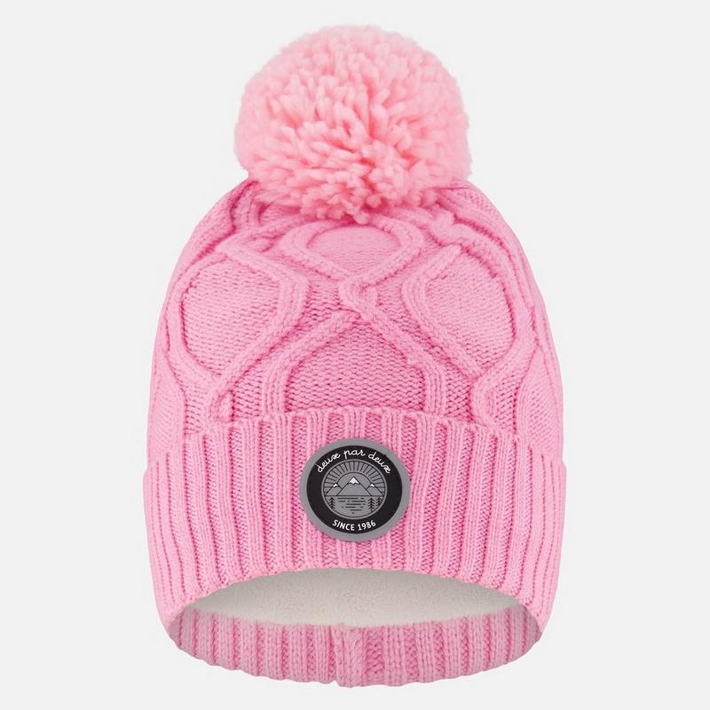 Deux Par Deux Tuque doubl&eacute;e en tricot avec pompon pour enfants [2-8]