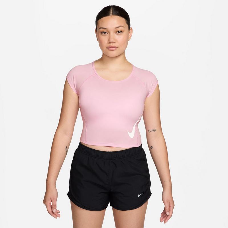 Nike Haut &agrave; manches courtes Tempo Swoosh Dri-FIT pour femmes