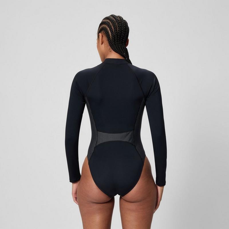 Speedo Maillot de bain une pi&egrave;ce &agrave; manches longues avec fermeture &agrave; glissi&egrave;re Scuba Flex pour femmes