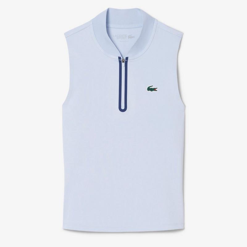 Lacoste Polo de tennis sans manches extensible Ultra Dry pour femmes