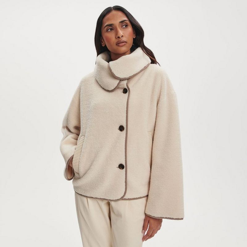 Varley Veste &agrave; coupe carr&eacute;e en sherpa Romane pour femmes