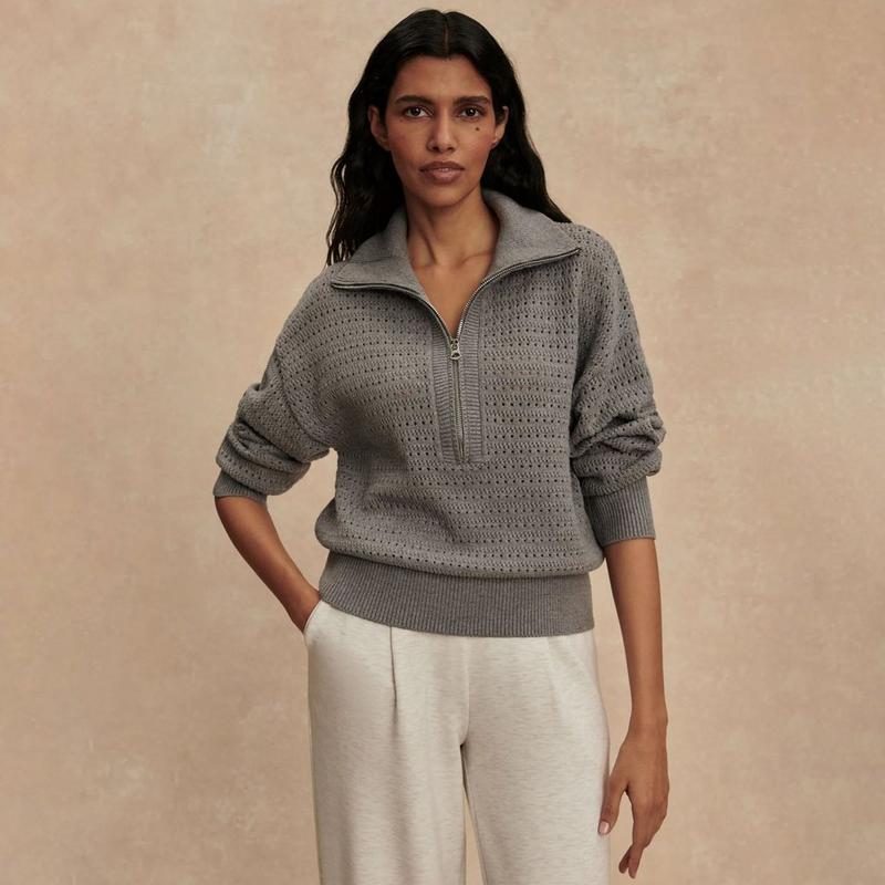 Varley Chandail en tricot Darla &agrave; demi-glissi&egrave;re pour femmes
