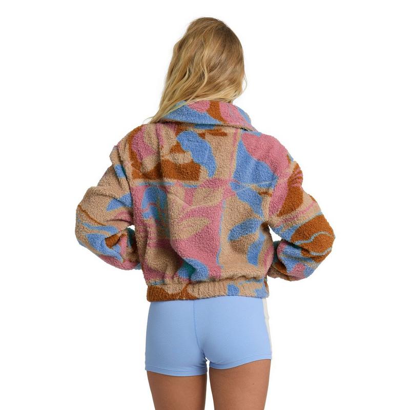 Billabong Haut &agrave; demi-glissi&egrave;re A/Div Barra en sherpa pour femmes