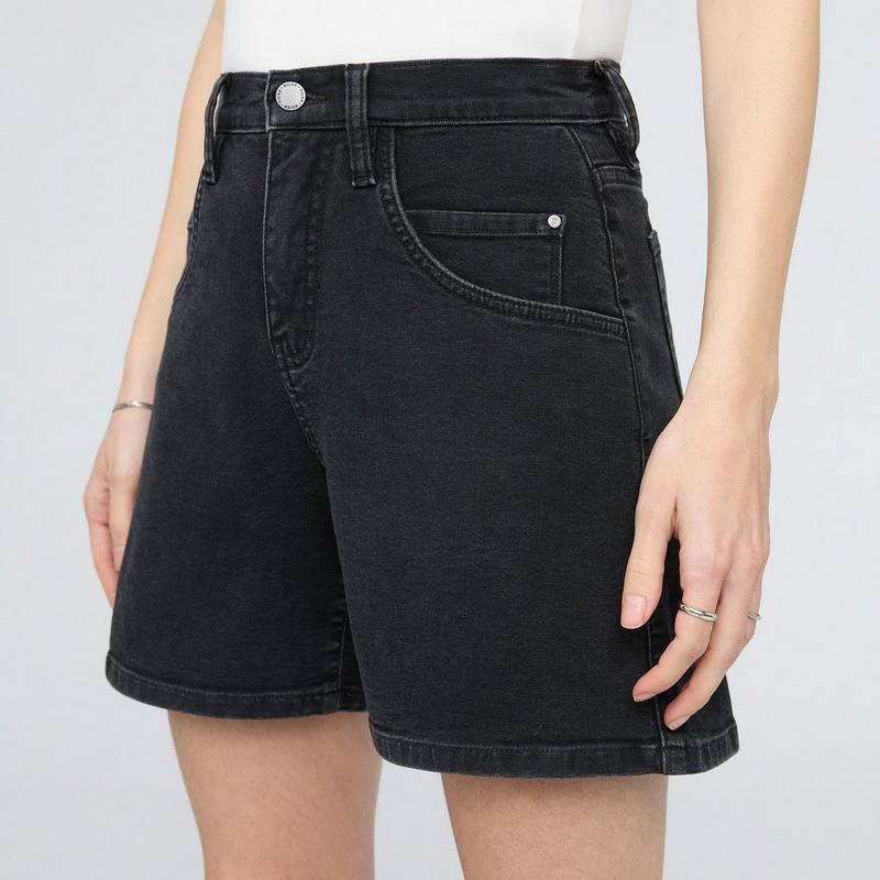 DUER Short en toile extensible &agrave; taille haute pour femmes