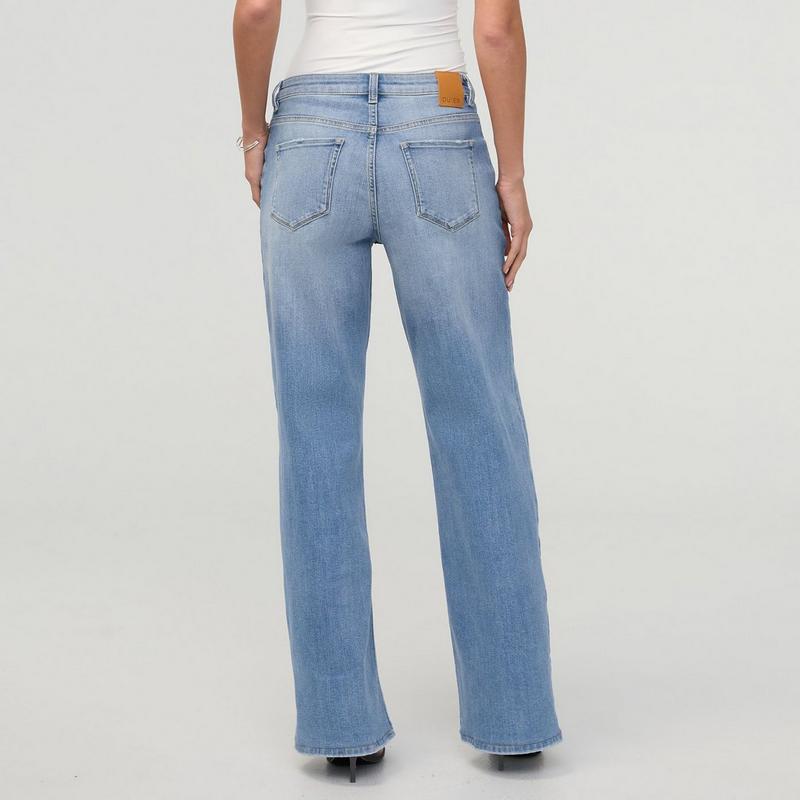 DUER Women's Performance Denim+ Mid Rise Loose Straight Jean