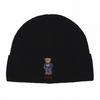 Unisex Polo Bear Ribbed Knit Beanie