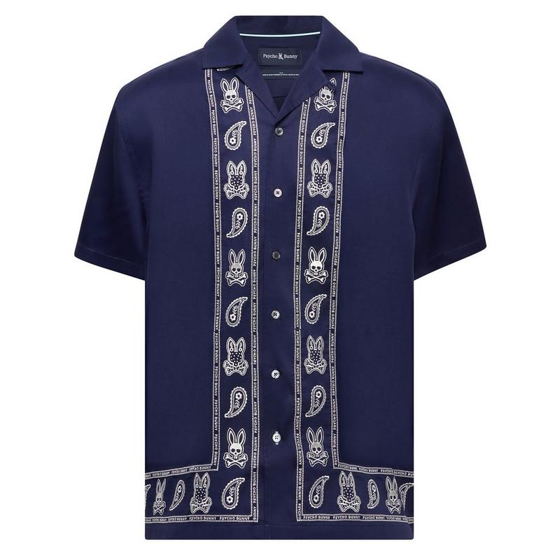 Psycho Bunny Chemise Luke TENCEL &agrave; bordure imprim&eacute;e pour hommes