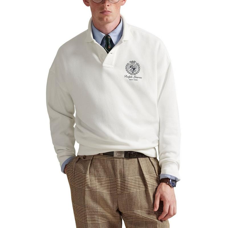 Polo Ralph Lauren Chandail imprim&eacute; &agrave; coupe d&eacute;contract&eacute;e en molleton pour hommes