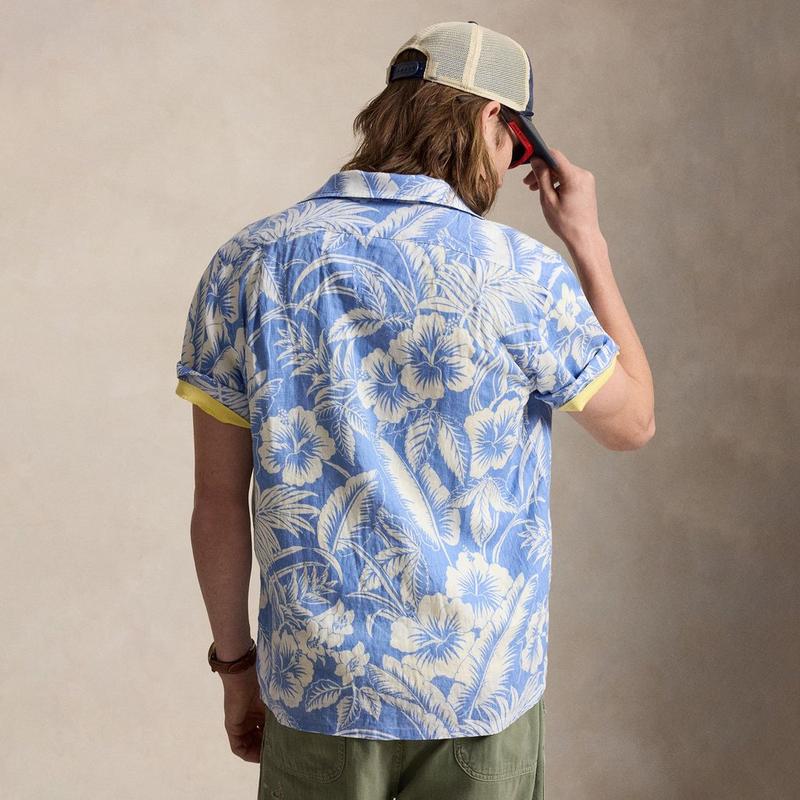 Polo Ralph Lauren Chemise en lin &agrave; imprim&eacute; tropical pour hommes