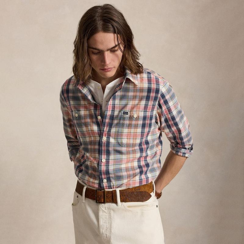 Polo Ralph Lauren Chemise de travail &agrave; coupe classique Madras pour hommes