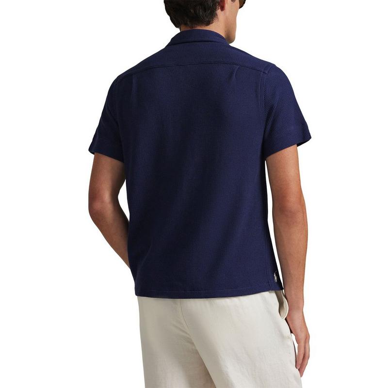 Polo Ralph Lauren Chemise Camp en coton-lin gaufr&eacute; pour hommes