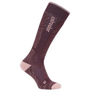 Icebreaker Chaussettes Ski+ Medium Over-the-Calf Mountain Contour en m&eacute;lange de m&eacute;rinos pour femmes
