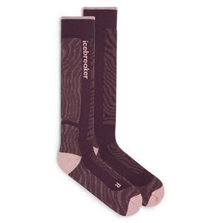 Icebreaker Chaussettes Ski+ Medium Over-the-Calf Mountain Contour en m&eacute;lange de m&eacute;rinos pour femmes