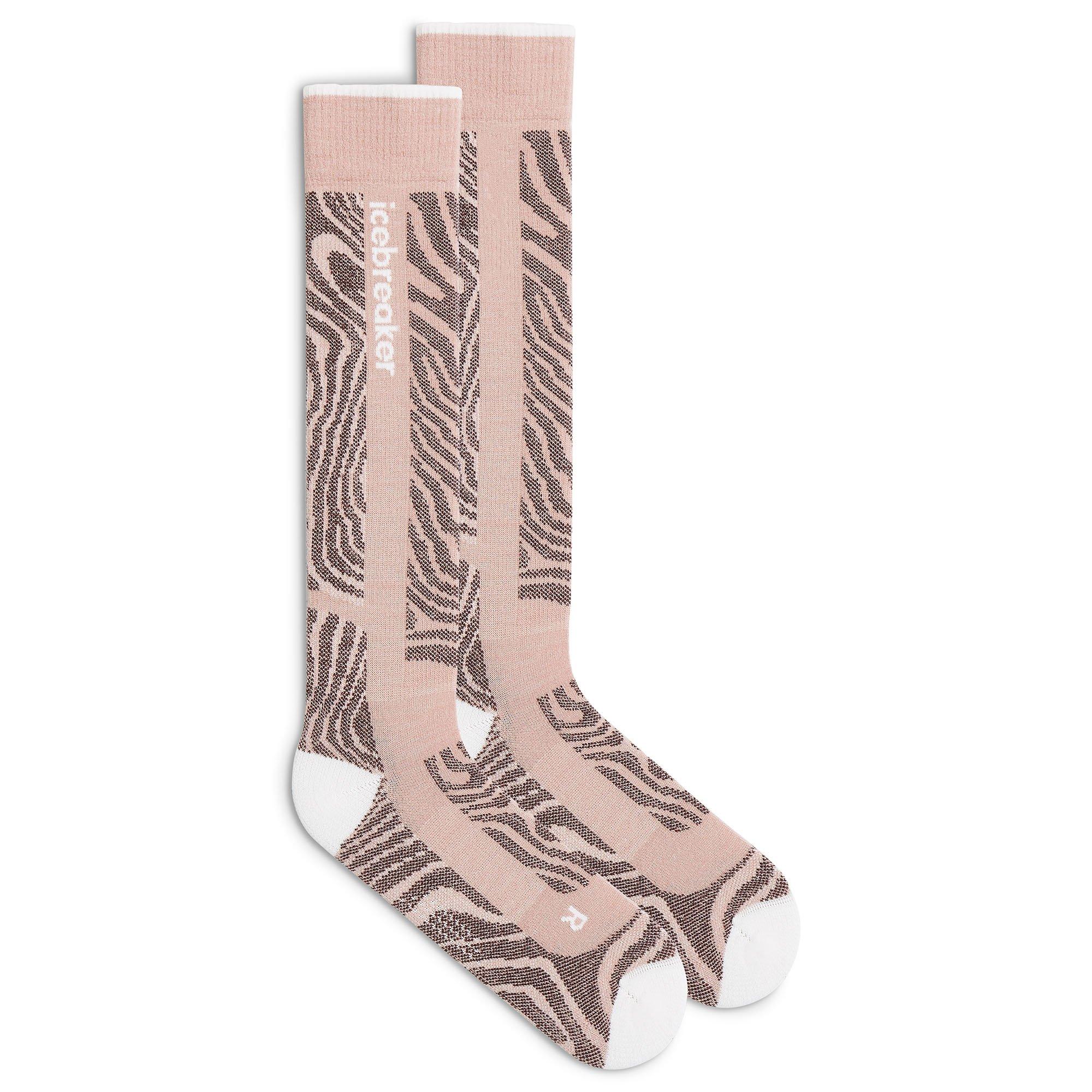 Icebreaker | Women's Merino Blend Ski+ Medium Over-the-Calf Mountain Contour Socks, Quartz Snow, Size Large