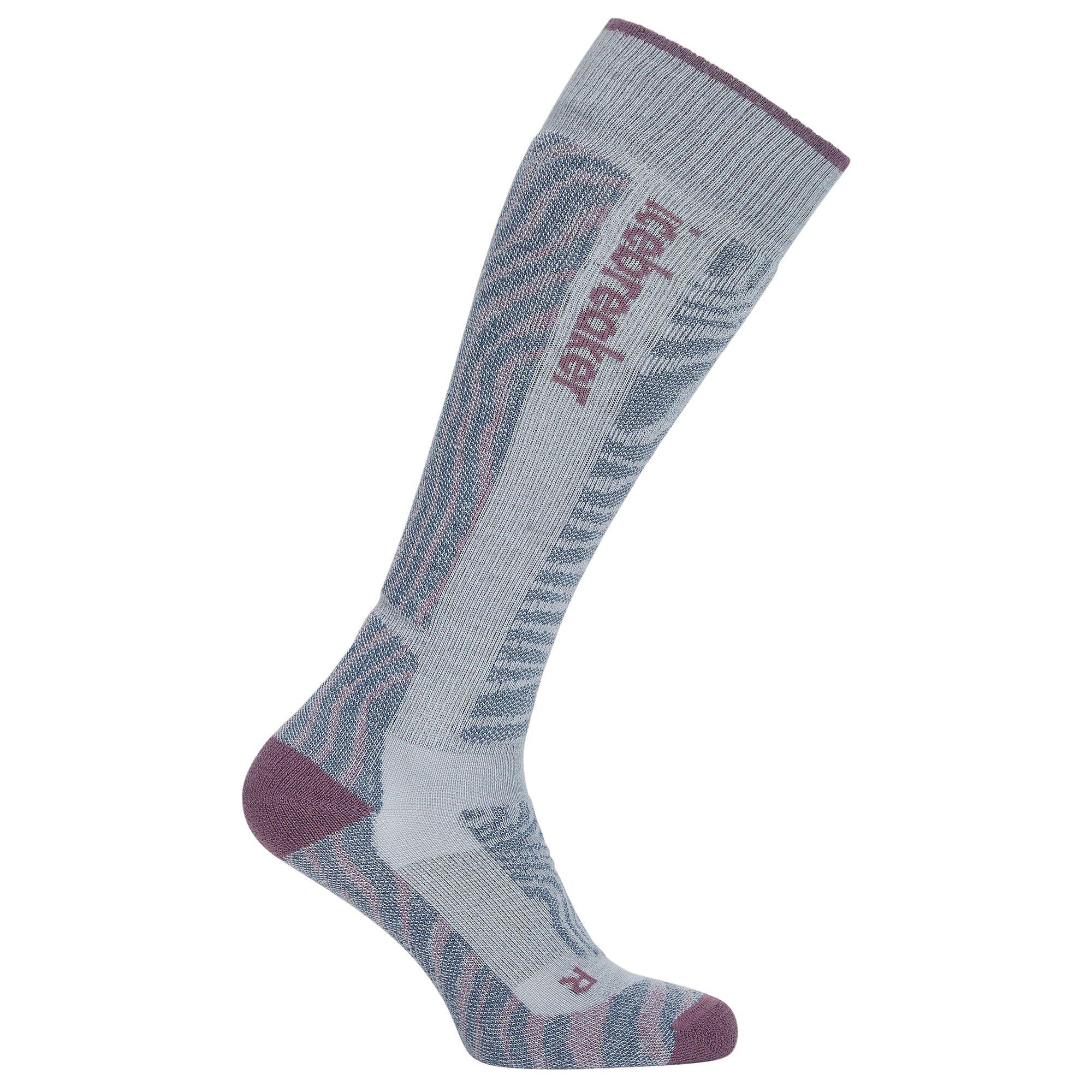 Icebreaker | Women's Merino Blend Ski+ Medium Over-the-Calf Mountain Contour Socks, Zinc Blue, Size Large