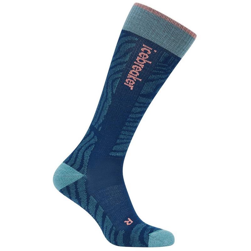 Icebreaker Chaussettes Ski+ Light Over-the-Calf Mountain Contour en m&eacute;rinos pour femmes
