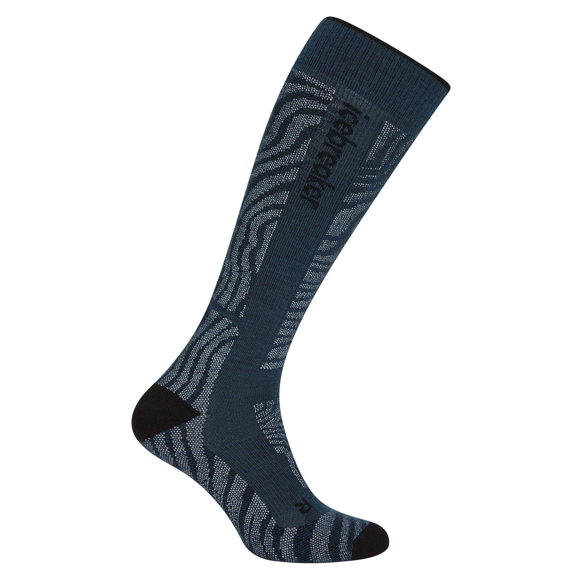 Icebreaker | Men's Merino Blend Ski+ Medium Over-the-Calf Mountain Contour Socks, Abyss, Size XL