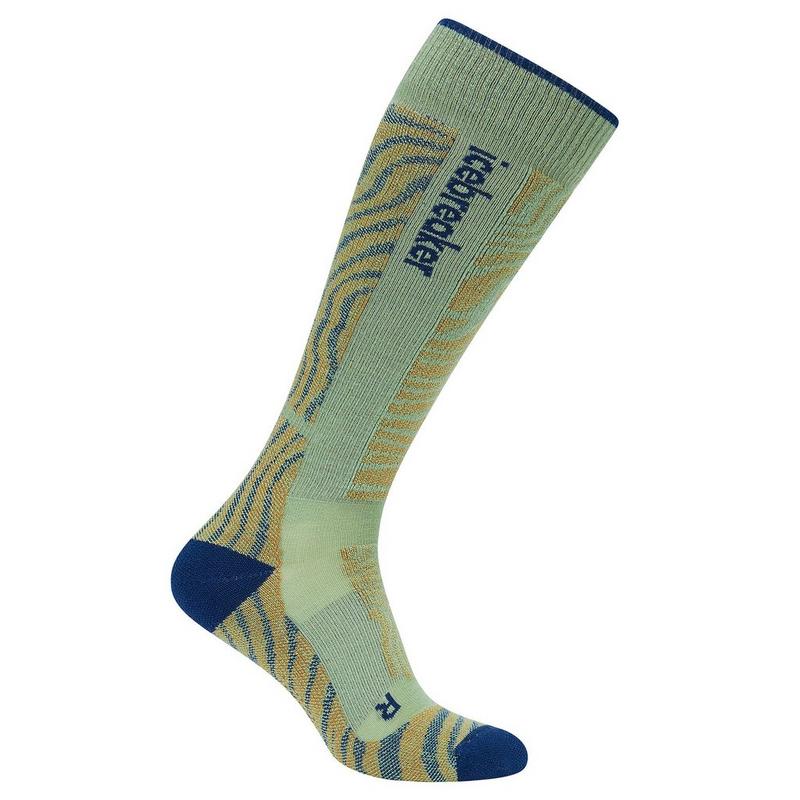 Icebreaker Chaussette Ski+ Medium Over-the-Calf Mountain Contour en m&eacute;lange de m&eacute;rinos pour hommes
