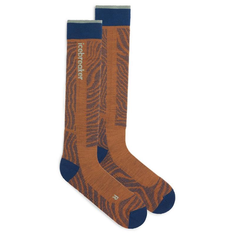 Icebreaker Chaussettes Ski+ Light Over-the-Calf Mountain Contour en m&eacute;rinos pour hommes