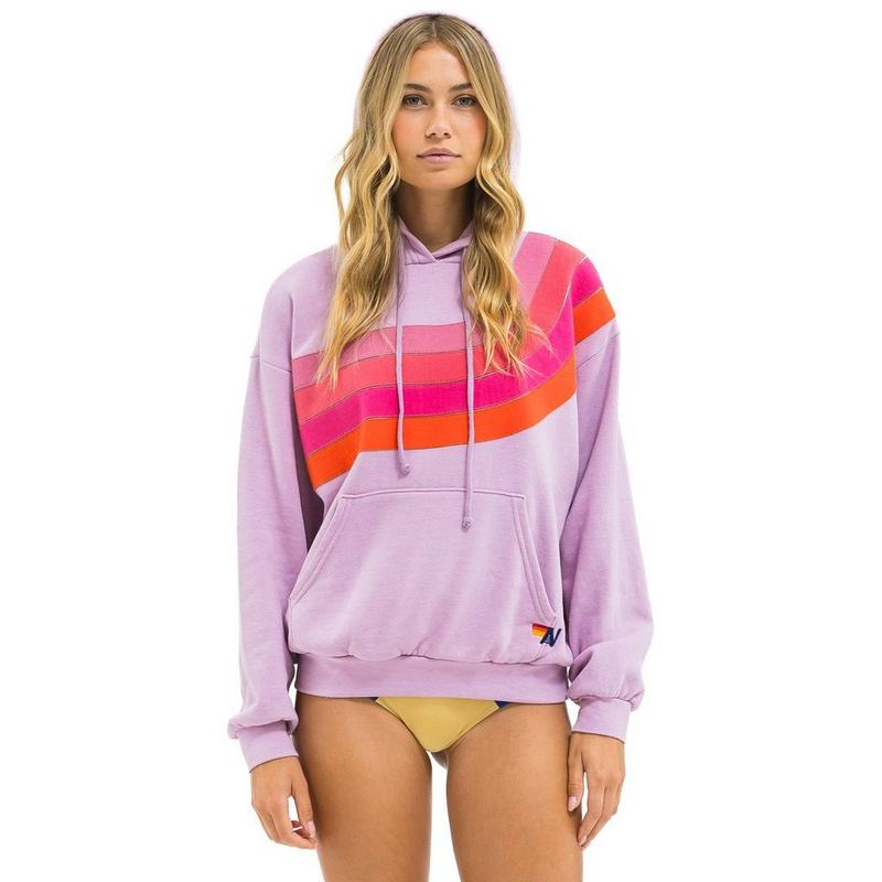 Aviator Nation Chandail &agrave; capuchon ample Wave Stripe 4 unisexe