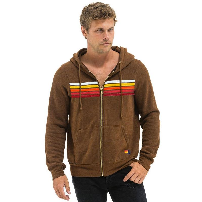 Aviator Nation Chandail &agrave; glissi&egrave;re &agrave; capuchon 5 Stripe unisexe