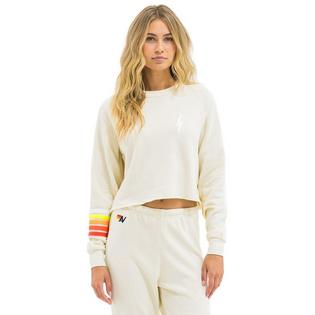 Aviator Nation Women's Bolt Rugby Stitch Cropped Crew Sweatshirt