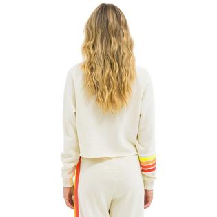 Aviator Nation Women's Bolt Rugby Stitch Cropped Crew Sweatshirt