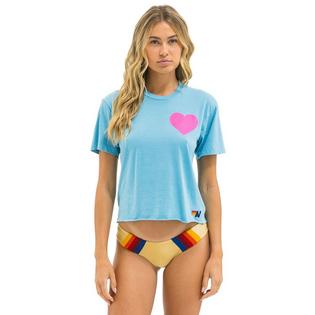 Aviator Nation Women's Heart Print Boyfriend T-Shirt