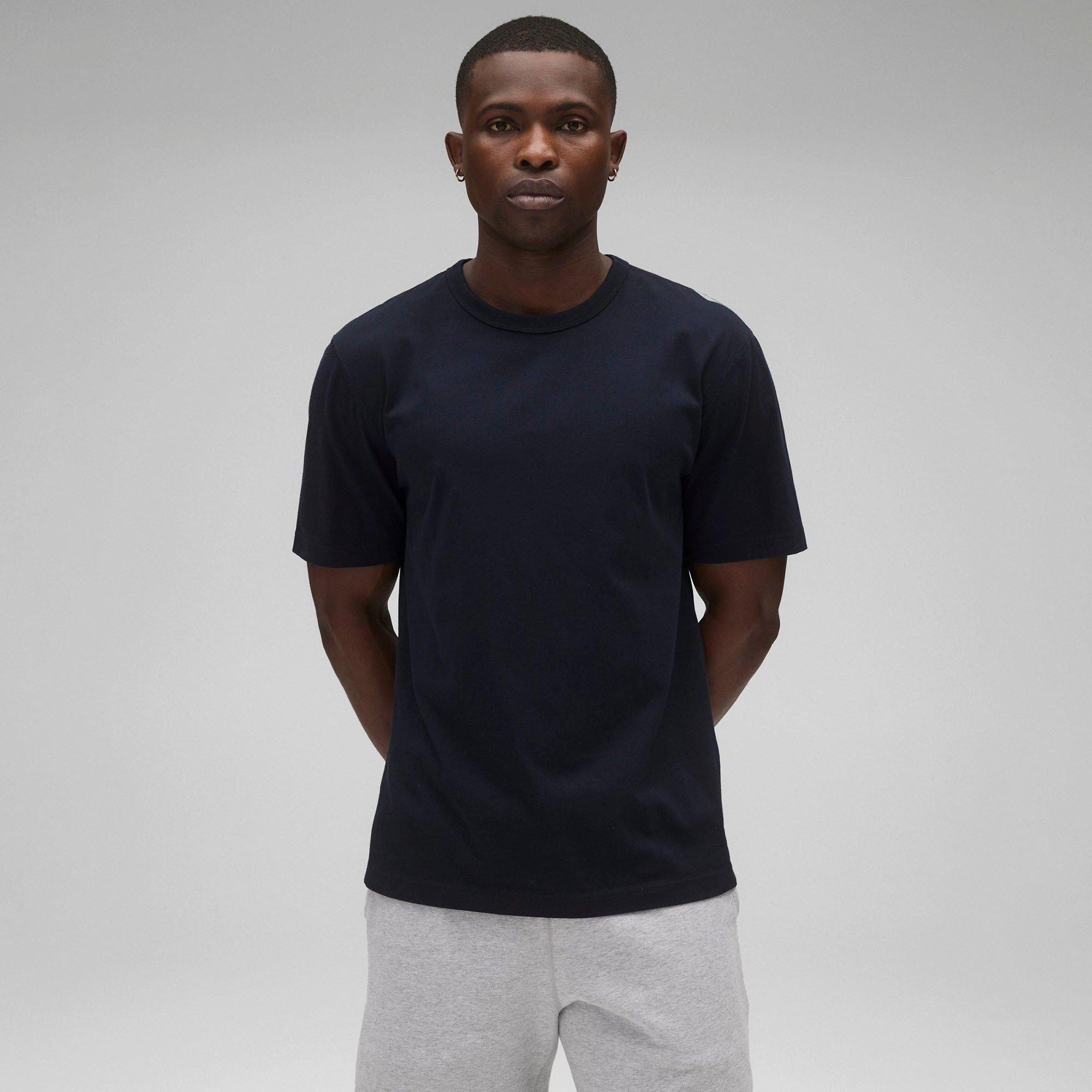 Reigning Champ | Men's Lightweight Jersey Standard T-Shirt, Navy, Size XL