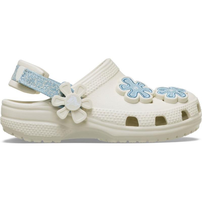Crocs Sabots Classic Denim Flower &agrave; sangle ajustable pour tout-petits [5-10]