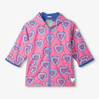 Hatley Girls' [2-10] Colour Changing Heart Burst Zip-Up Rain Jacket