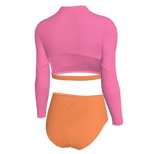 Nike Maillot deux-pi&egrave;ces haut court &agrave; manches longues + bas taille haute pour filles juniors [7-16]