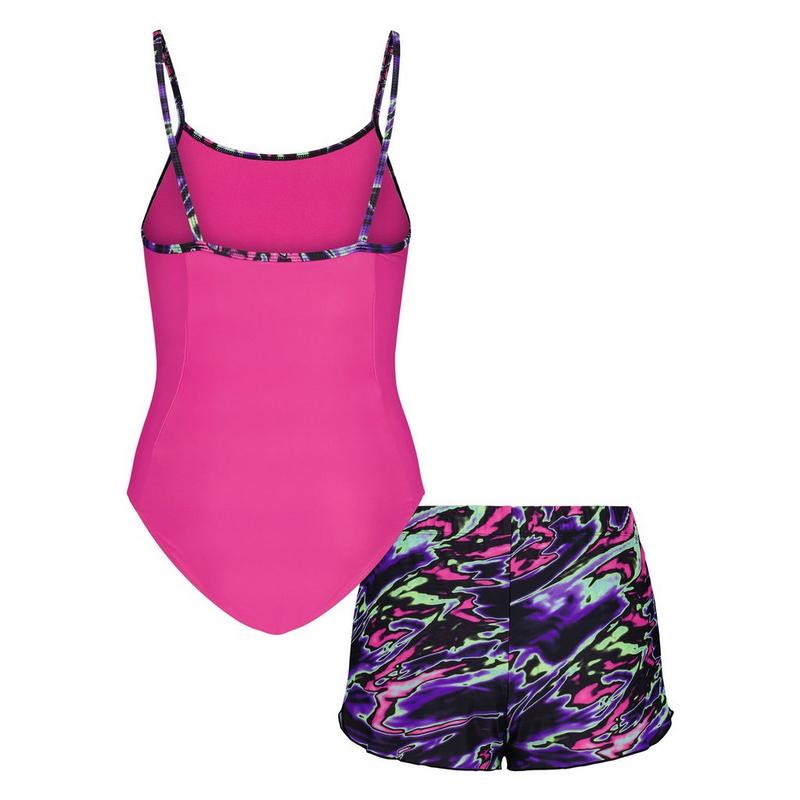 Under Armour Ensemble deux pi&egrave;ces maillot de bain + short Heat Flare pour filles juniors [7-16]