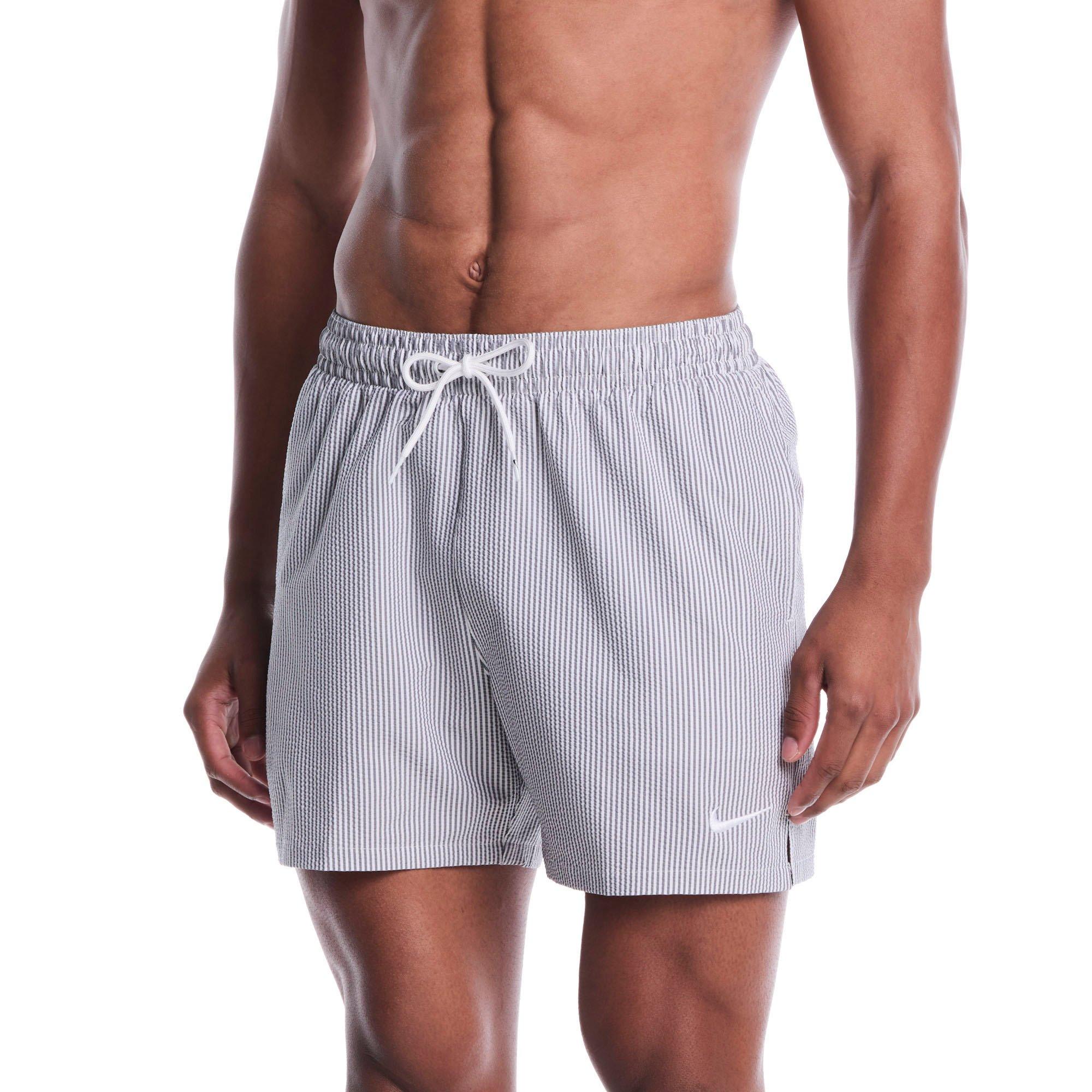 Nike | Men's Breaker Ripple Texture 5" Volley Swim Trunk, Light Grey, Size XXL