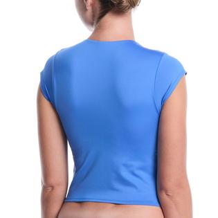 Nike Haut de maillot de bain &agrave; manches courtes pour femmes