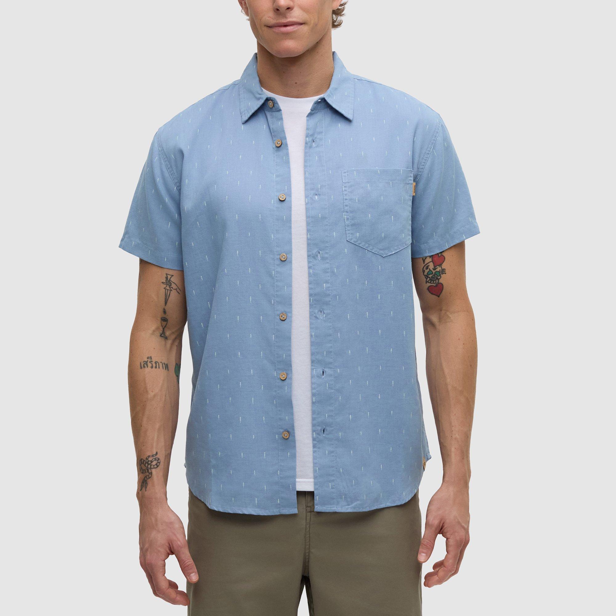 Tentree | Men's Small Tree Mancos Shirt, Lakeside Blue Small Tree, Size Medium