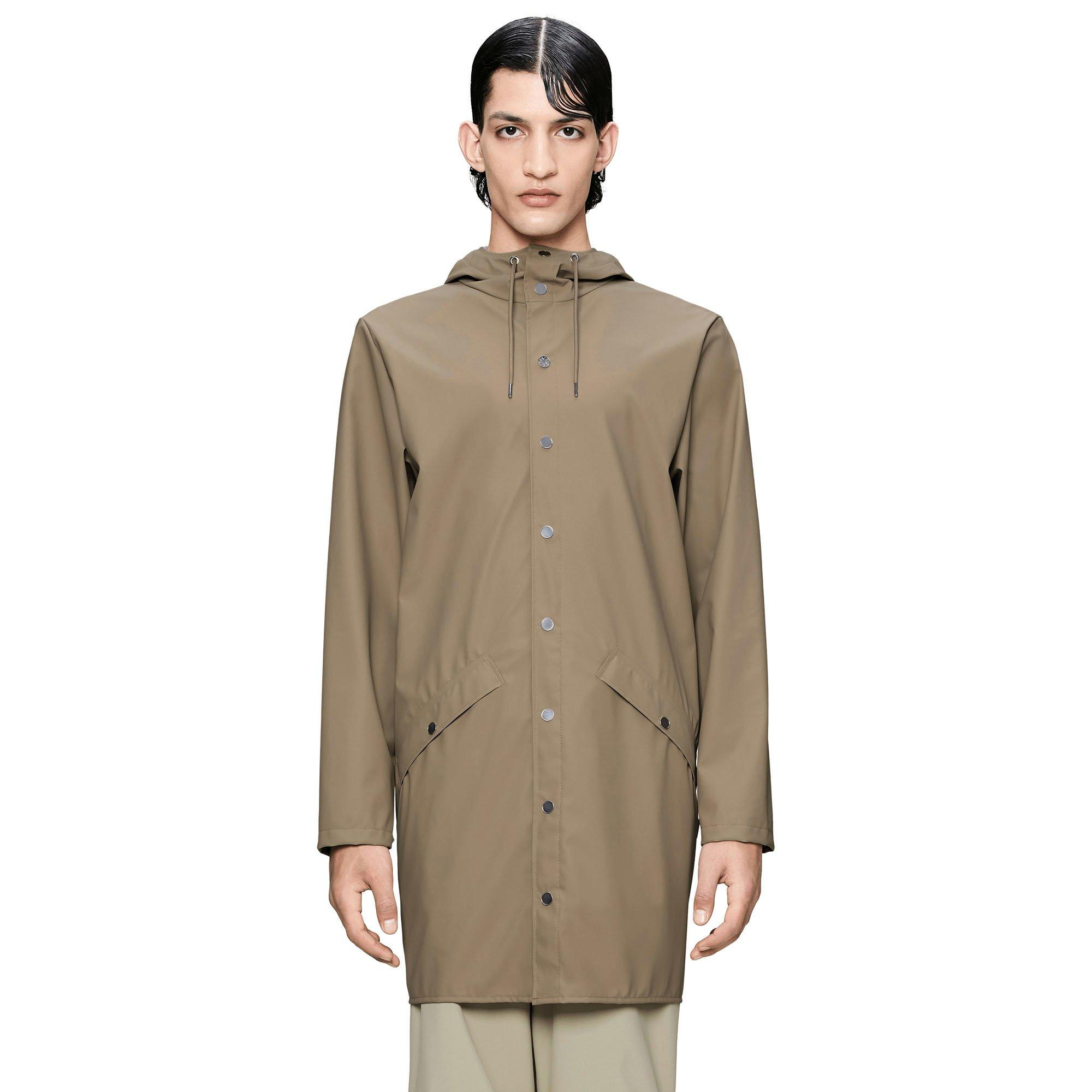RAINS | Men's Long Jacket, Beige, Size Medium