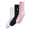 Junior Girls   7-16  Ribbed Solid Crew Sock  3 Pack 