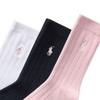 Junior Girls   7-16  Ribbed Solid Crew Sock  3 Pack 