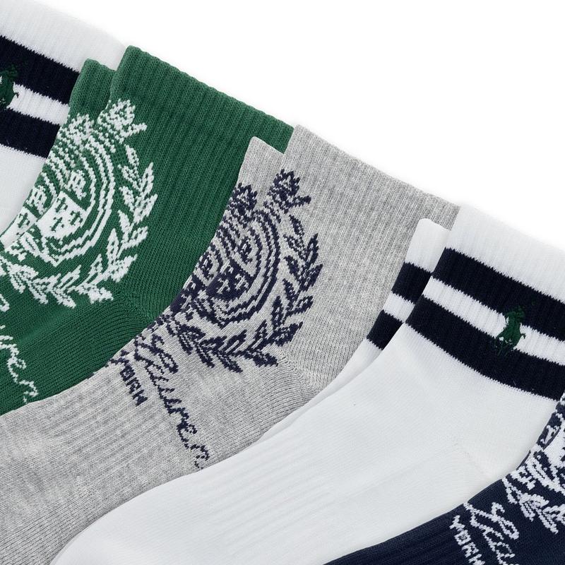 Polo Ralph Lauren Chaussettes courtes Crest pour hommes (paquet de 6)