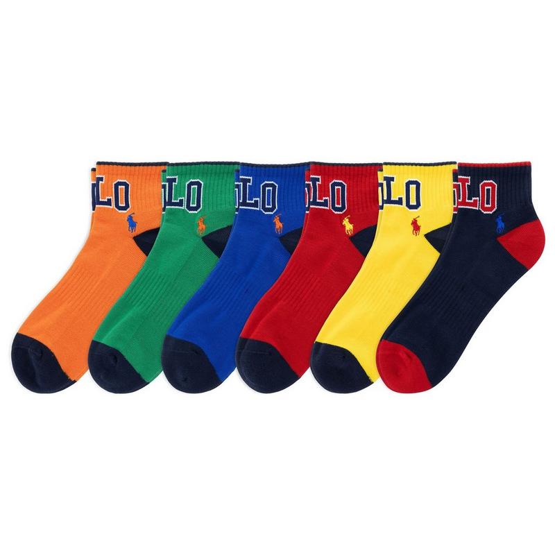 Polo Ralph Lauren Chaussettes courtes Varsity Polo Logo pour hommes (paquet de 6)
