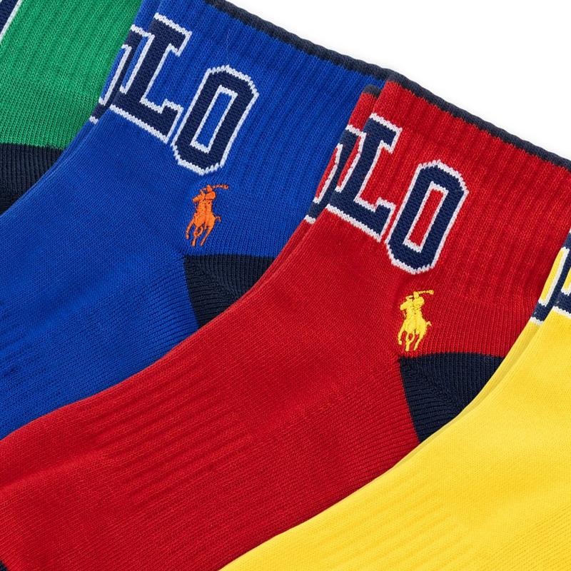 Polo Ralph Lauren Chaussettes courtes Varsity Polo Logo pour hommes (paquet de 6)