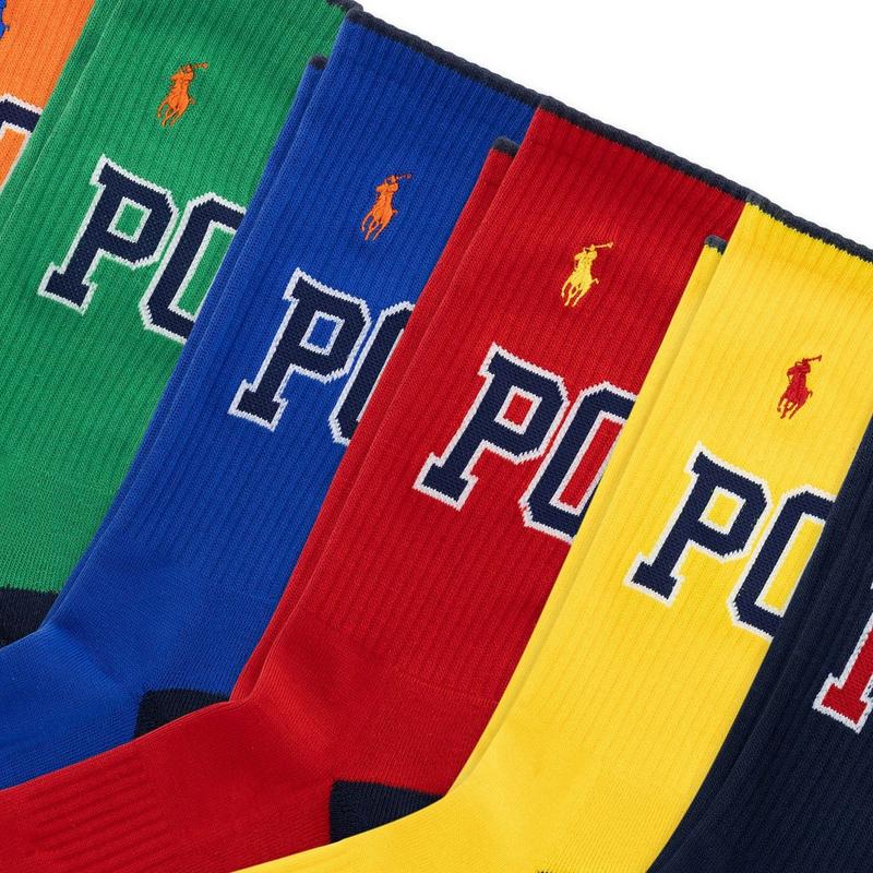 Polo Ralph Lauren Chaussettes Varsity Polo Logo pour hommes (paquet de 6)