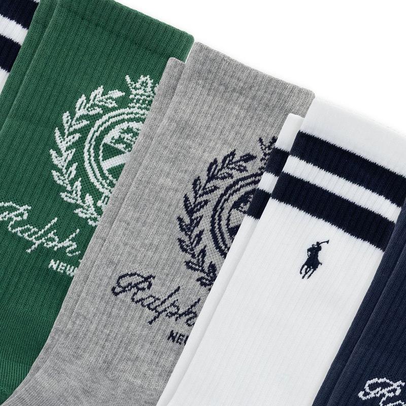 Polo Ralph Lauren Chaussettes mi-mollet Crest pour hommes (paquet de 6)