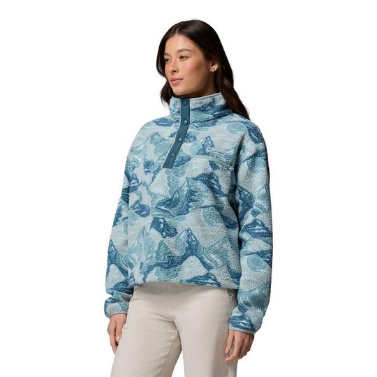 Women's Helvetia II Printed Cropped Half-Snap Fleece Top