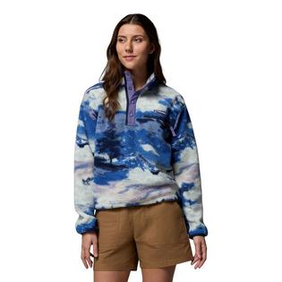 Columbia Women's Helvetia II Printed Cropped Half-Snap Fleece Top
