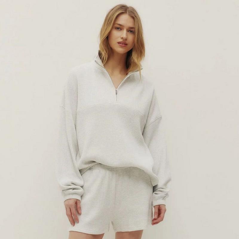 Kuwalla Chandail &agrave; glissi&egrave;re en tricot gaufr&eacute; Bailey pour femmes